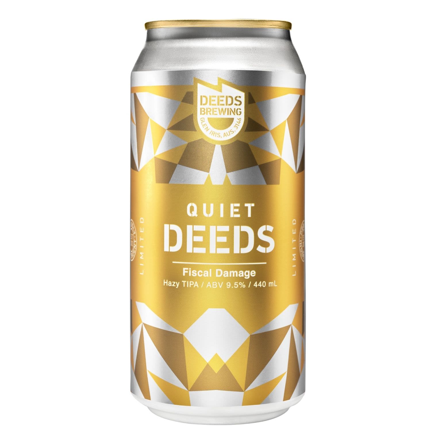 Deeds Brewing Quiet Deeds Fiscal Damage Hazy TIPA Can 440mL