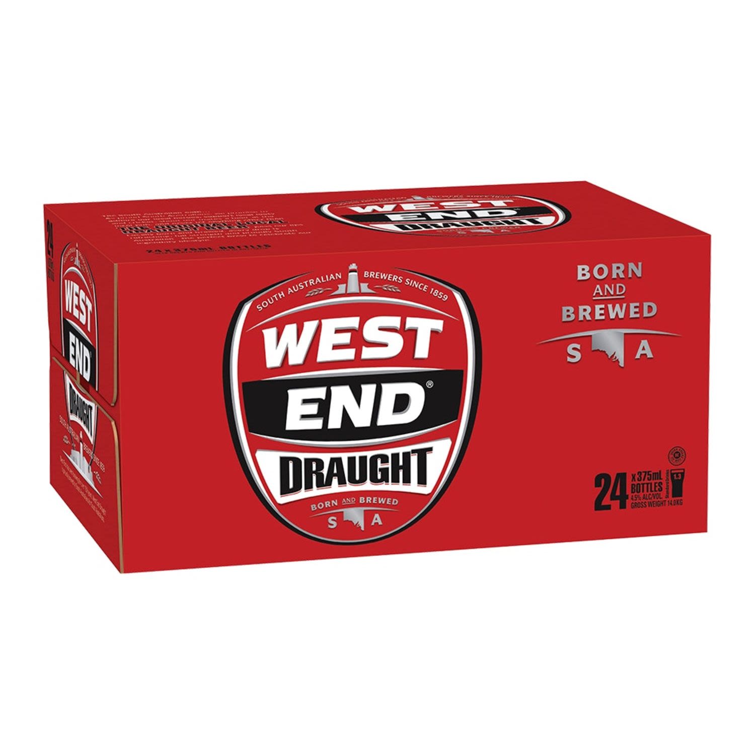 West End Draught Bottle 375mL 24 Pack