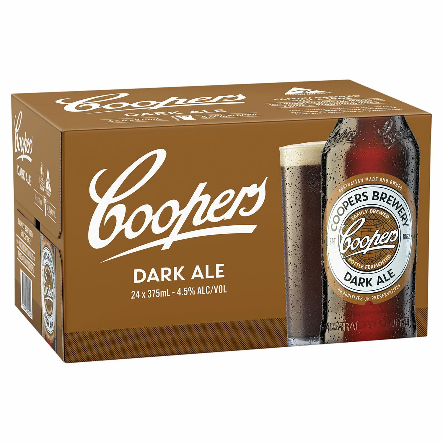 Coopers Dark Ale Bottle 375mL 24 Pack