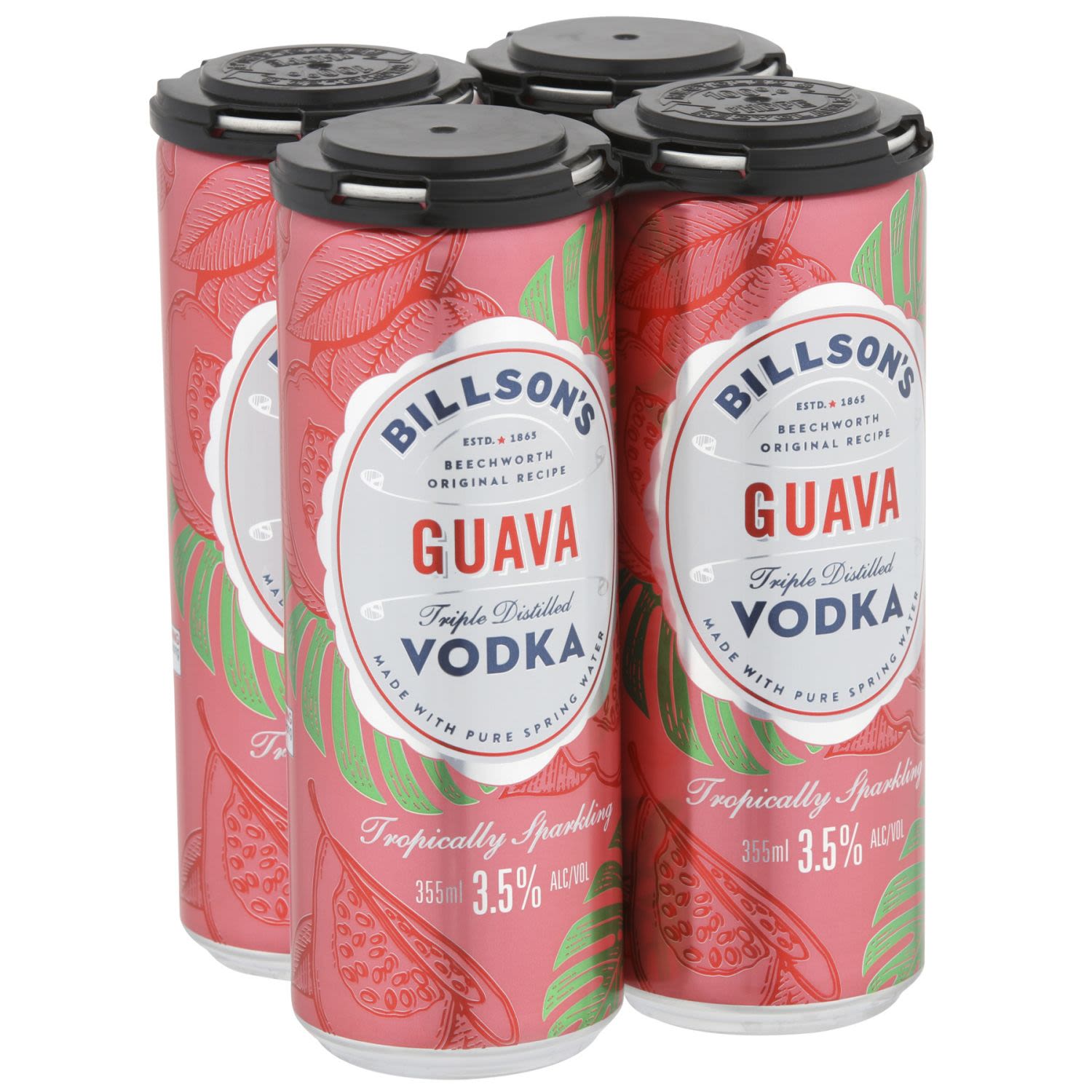 Billsons Guava Vodka Can 355mL 4 Pack