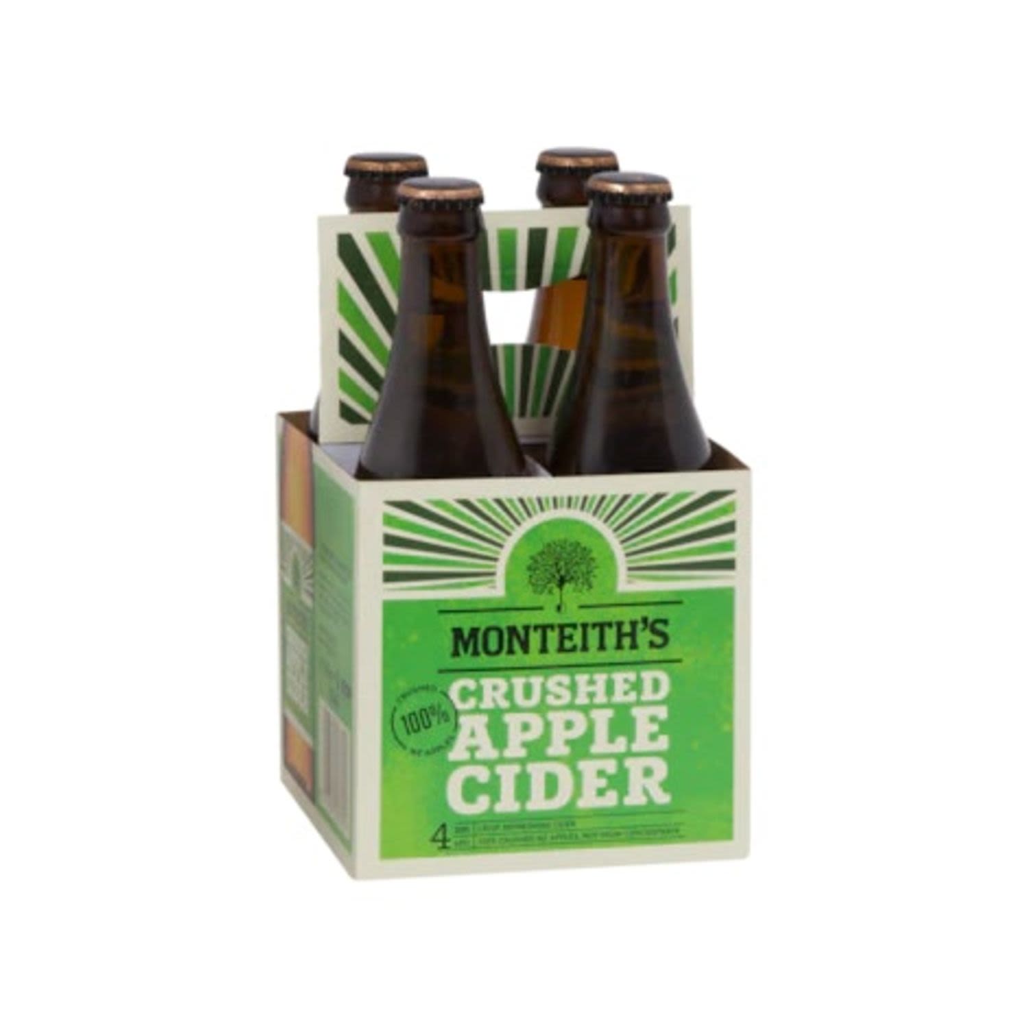 Monteiths Crushed Apple Cider Bottle 330mL 4 Pack