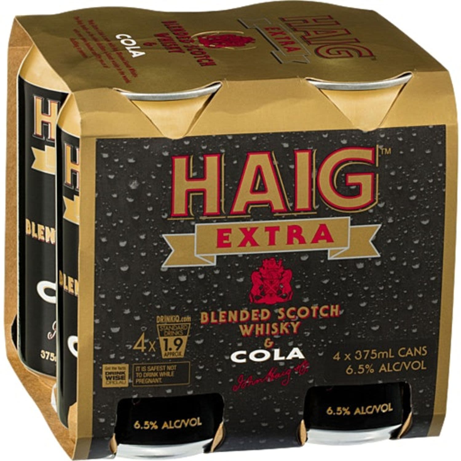 Haig Extra Blended Scotch Whisky & Cola Can 375mL 4 Pack