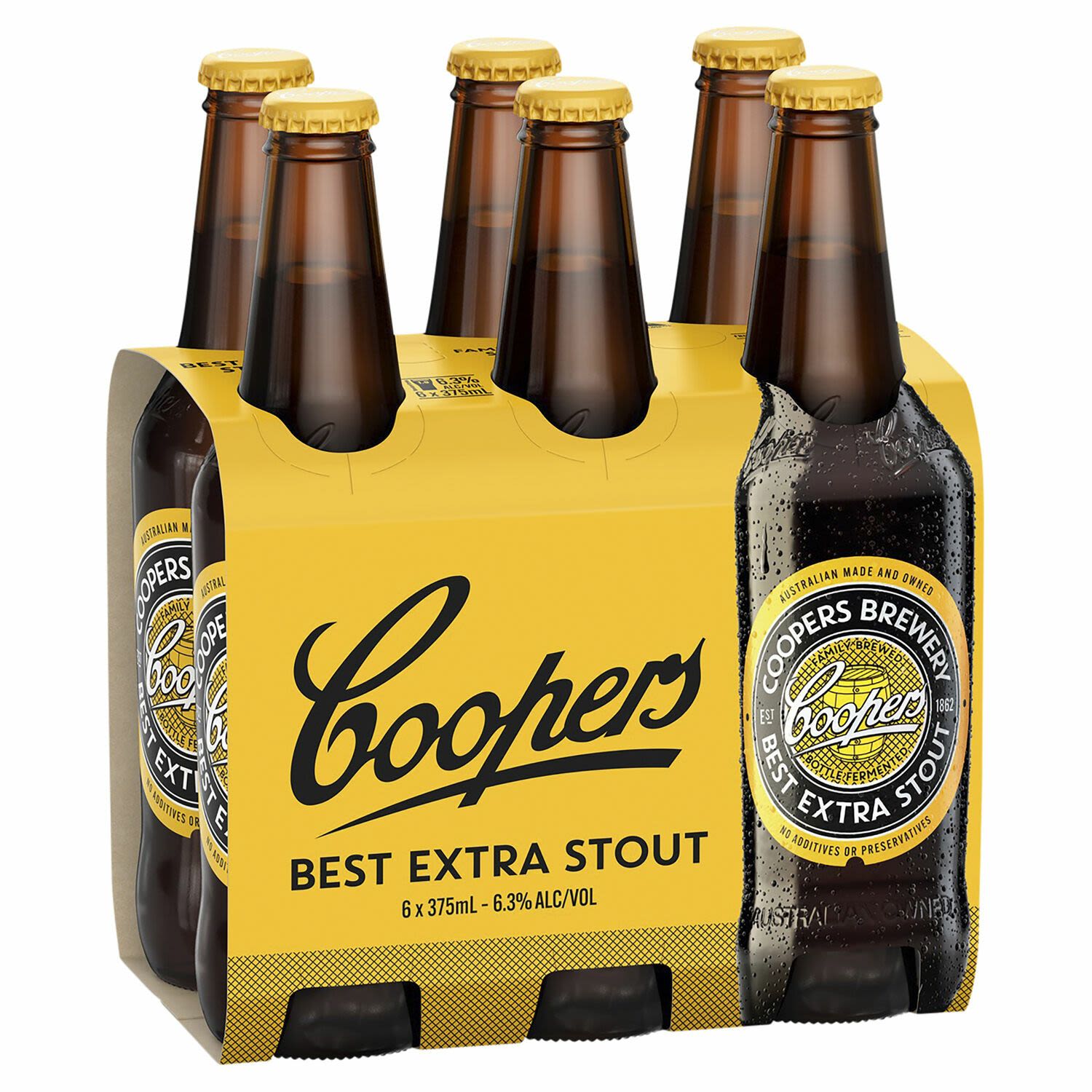 Coopers Best Extra Stout Bottle 375mL 6 Pack