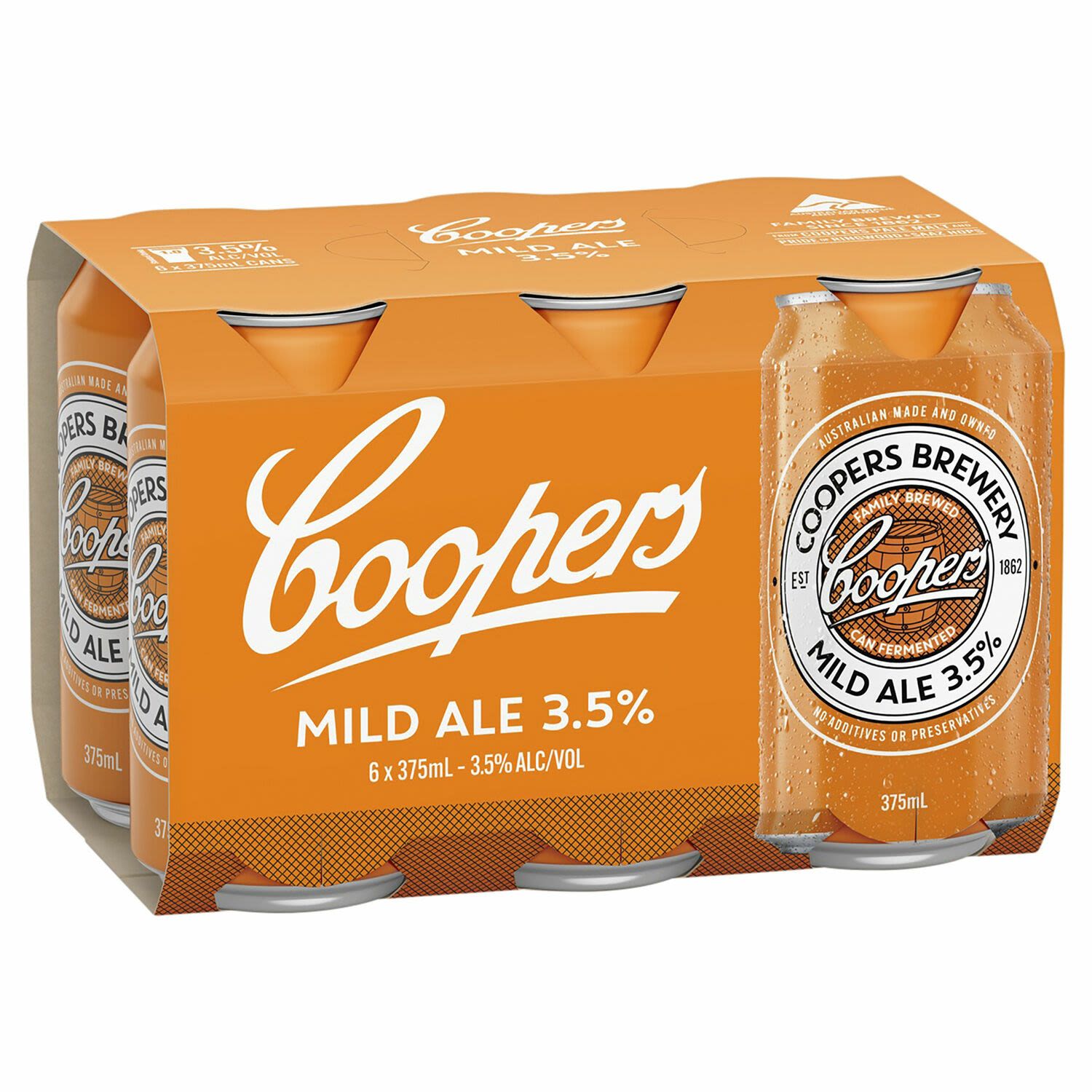 Coopers Mild Ale Can 375mL 6 Pack