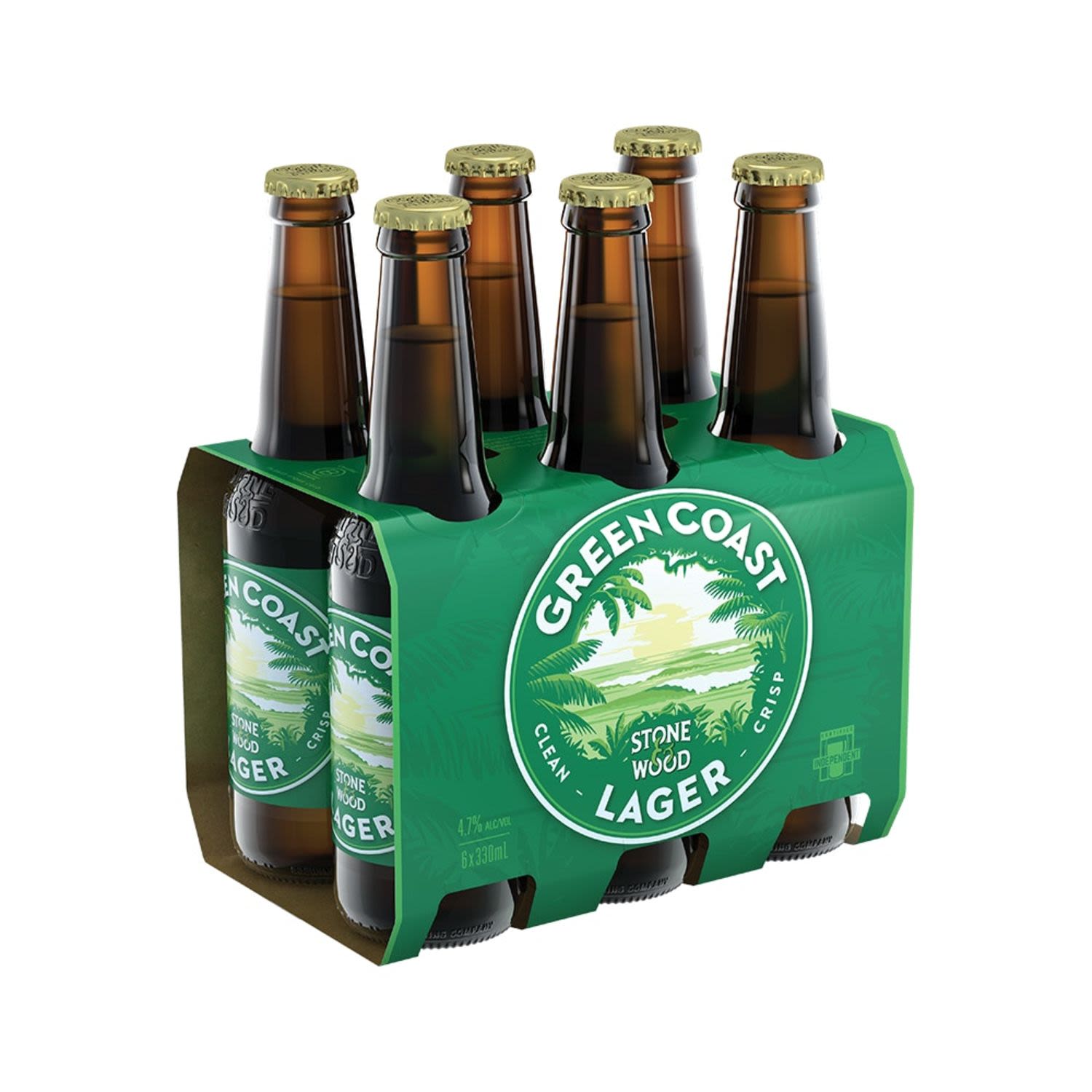 Stone & Wood Green Coast Lager Bottle 330mL 6 Pack