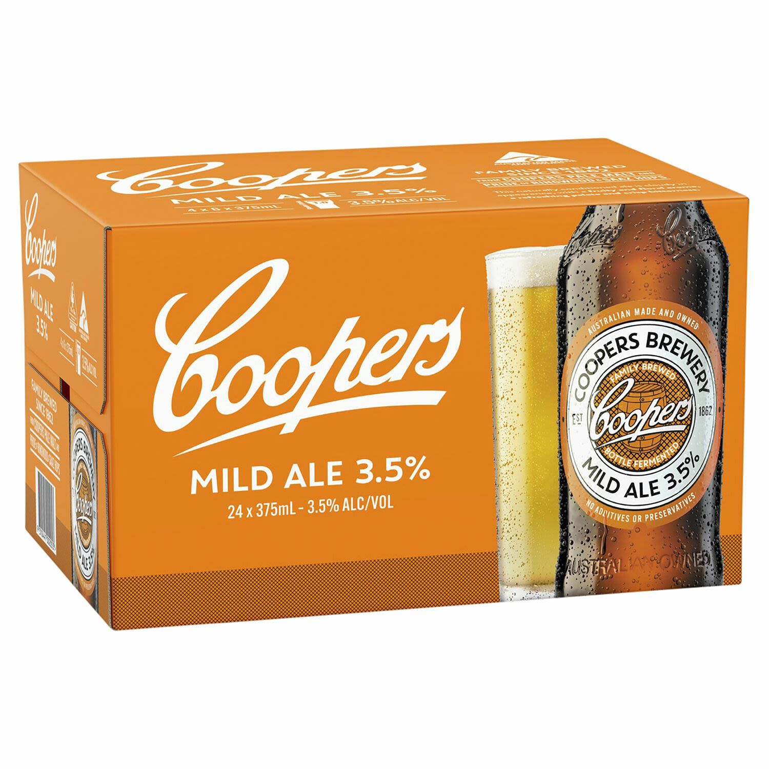 Coopers Mild Ale Bottle 375mL 24 Pack
