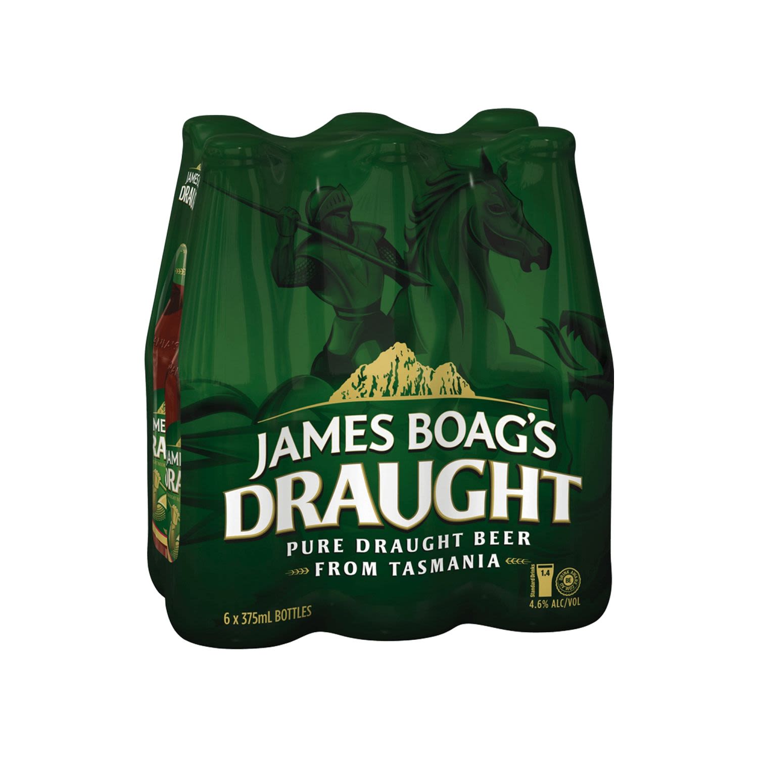 James Boag's Draught Bottle 375mL 6 Pack