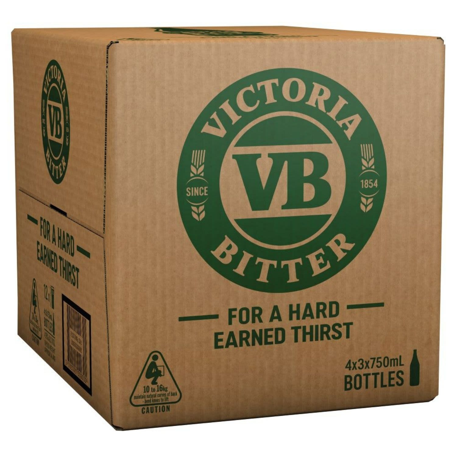 Victoria Bitter Bottle 750mL 12 Pack