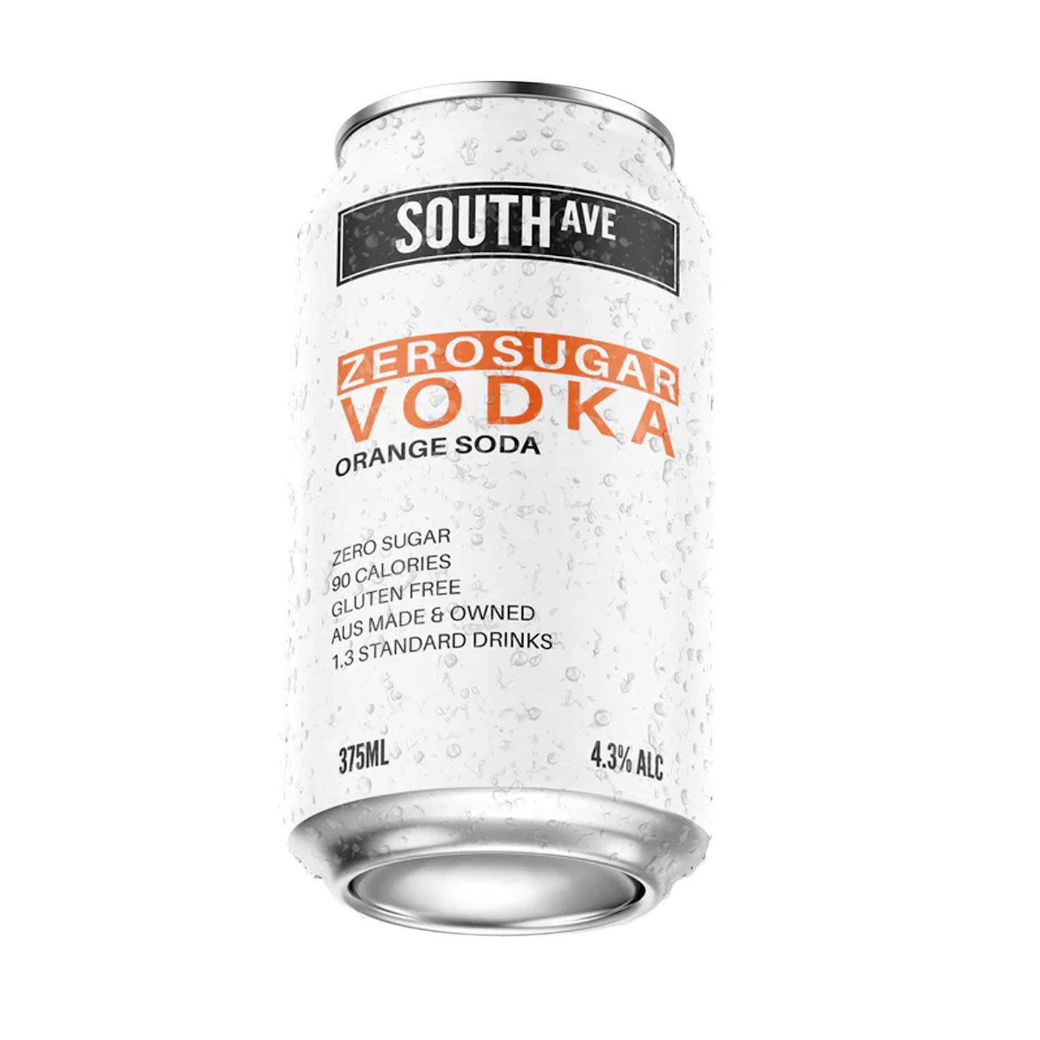 South Ave Zero Sugar Orange Soda Vodka Can 375mL 4 Pack