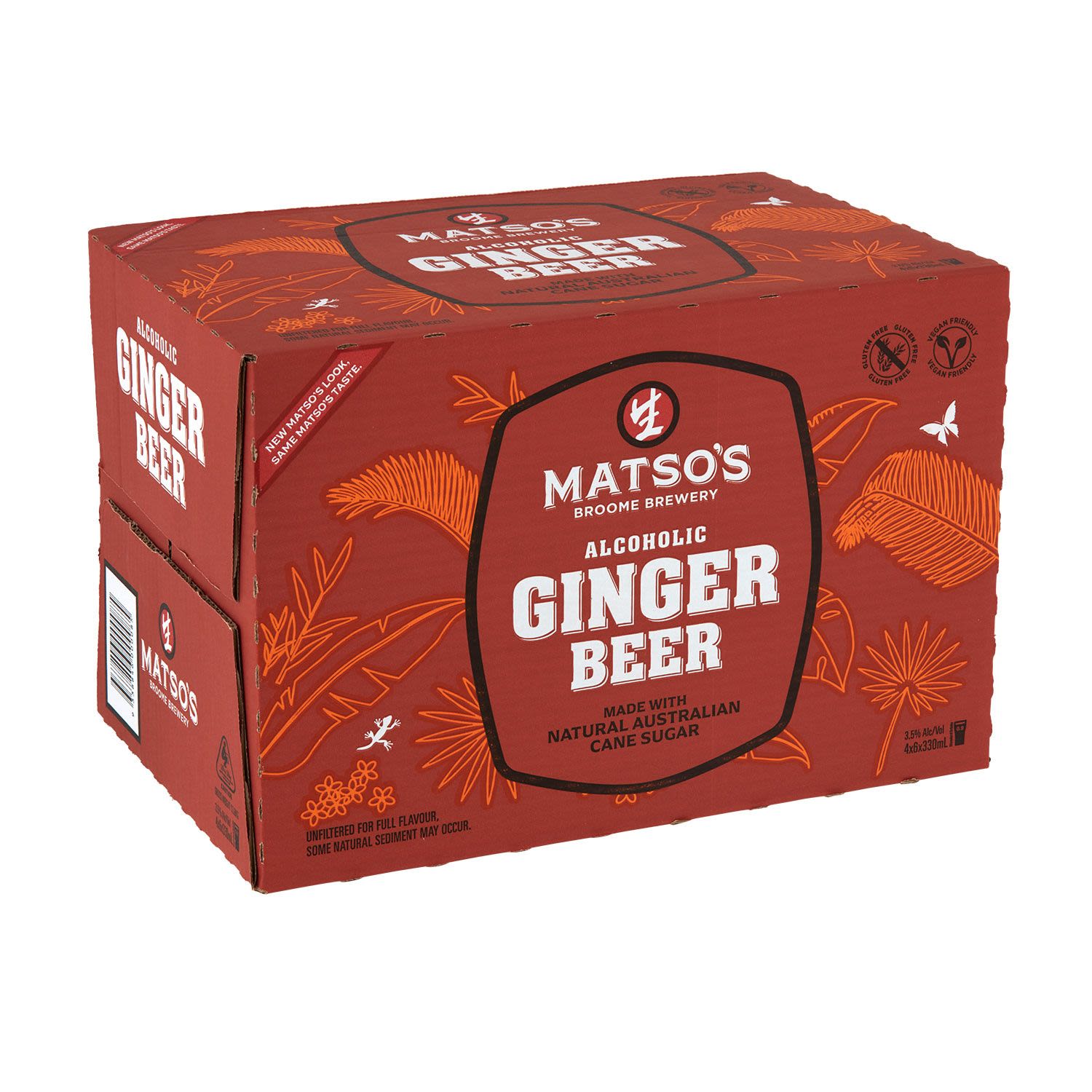 Matso's Ginger Beer Bottle 330mL 24 Pack
