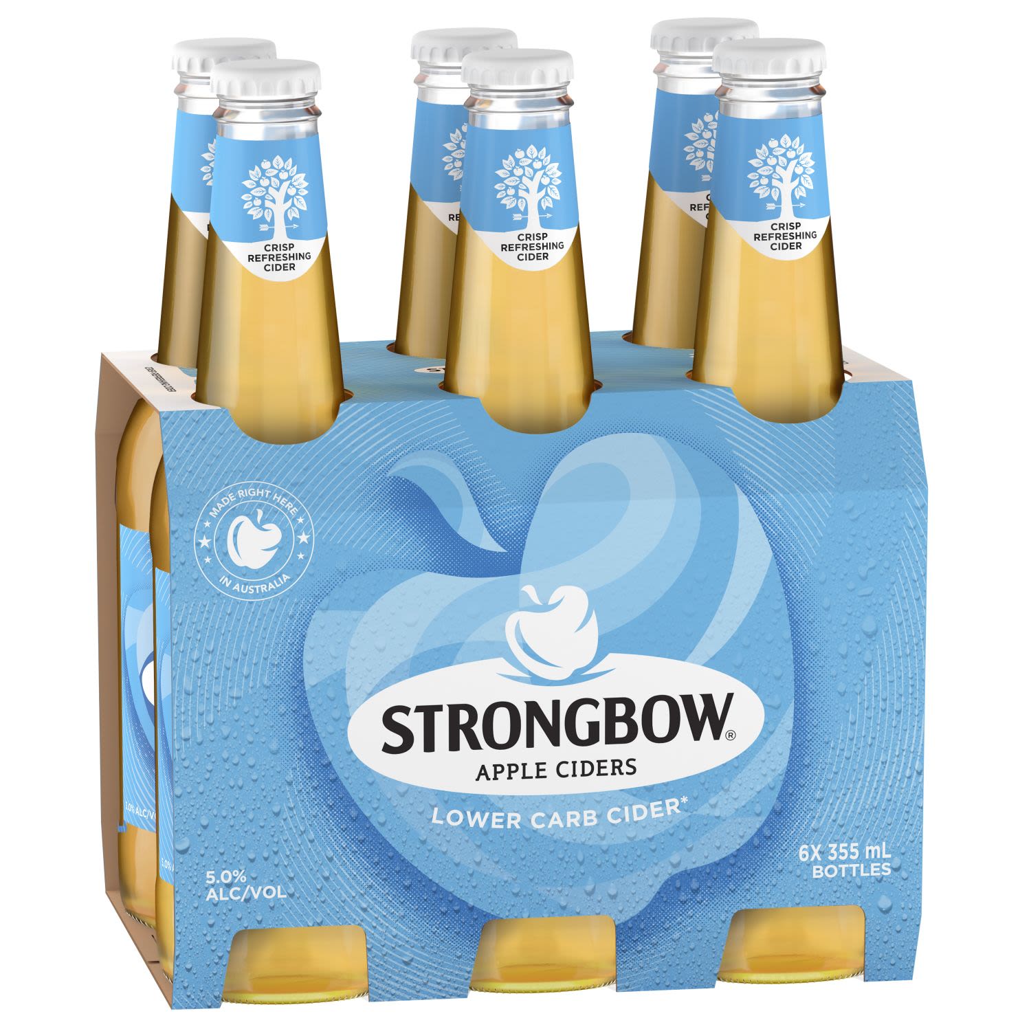 Strongbow Lower Carb Cider Bottle 355mL 6 Pack