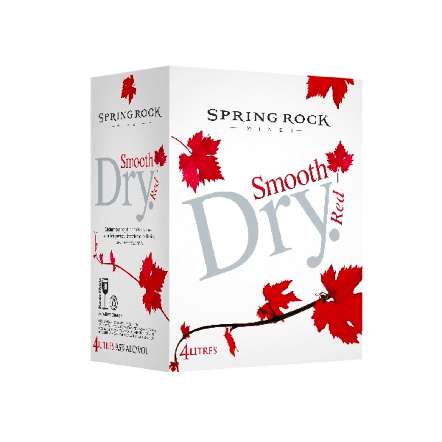 Spring Rock Smooth Dry Red is medium bodied on the palate yet it is full flavoured, rich and smooth showing red berries and cassis.<br /> <br />Alcohol Volume: 9.50%<br /><br />Pack Format: Cask<br /><br />Standard Drinks: 30</br /><br />Pack Type: Cask<br /><br />Region: South Eastern Australia<br />