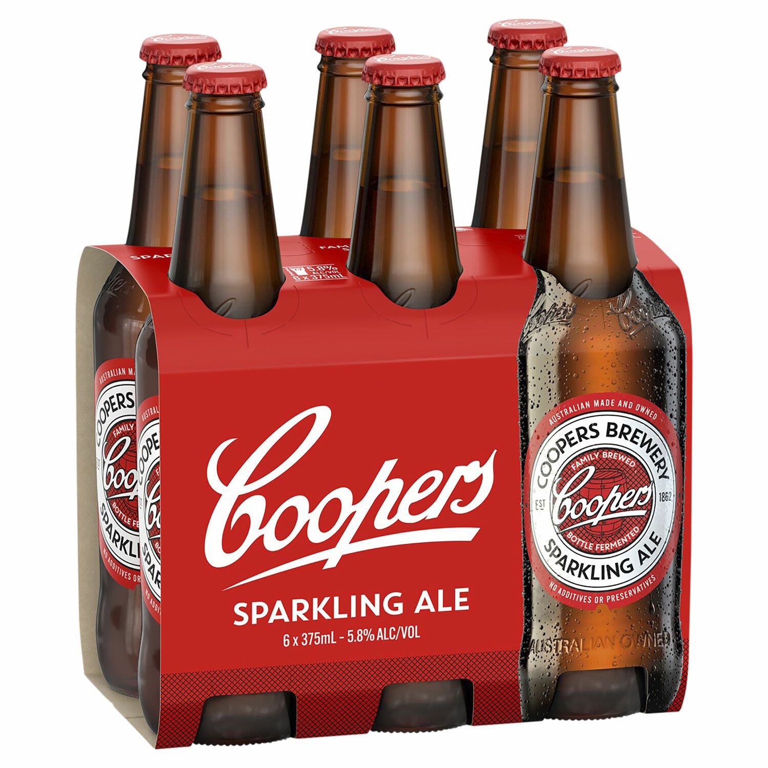 Coopers Sparkling Ale Bottle 375mL 6 Pack