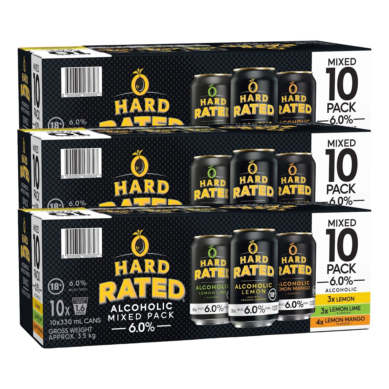 Hard Rated Mixed 6% Can 330mL 3x10 Pack