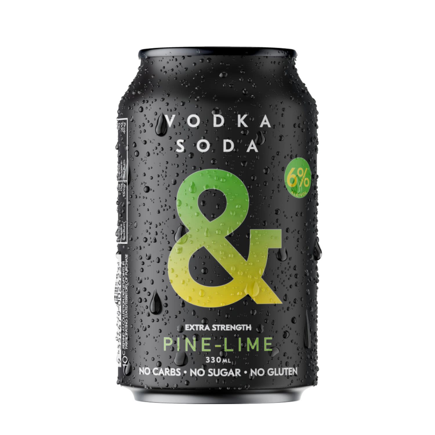 Ampersand Vodka Soda Pine Lime 6% 355mL Can 4 Pack