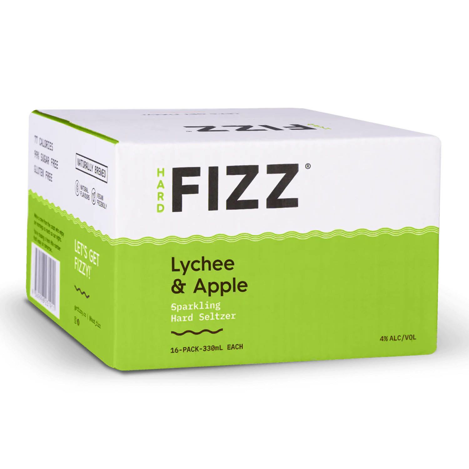 Hard Fizz Lychee & Apple Seltzer Can 330mL 16 Pack