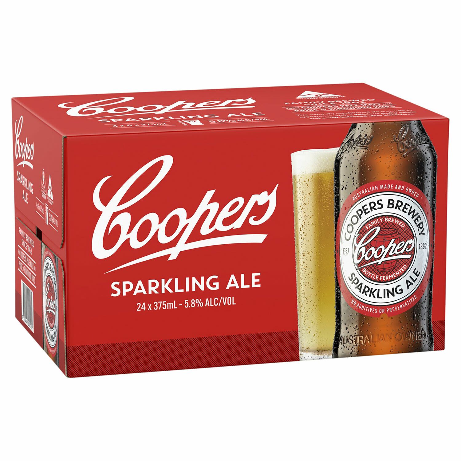 Coopers Sparkling Ale Bottle 375mL 24 Pack