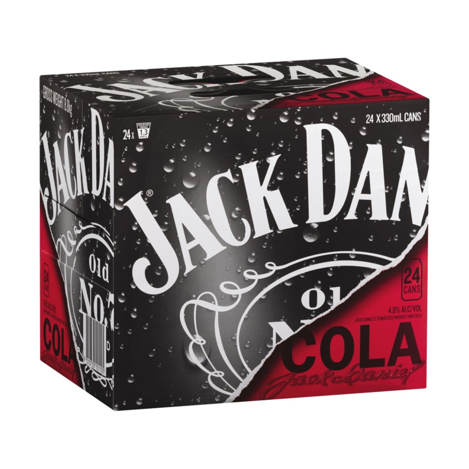 Jack Daniel’s Old No. 7 is charcoal mellowed drop by drop, giving our whiskey its unique flavour. Enjoy it perfectly mixed with cola.<br /> <br />Alcohol Volume: 4.80%<br /><br />Pack Format: 24 Pack Cube<br /><br />Standard Drinks: 1.3</br /><br />Pack Type: Can<br />