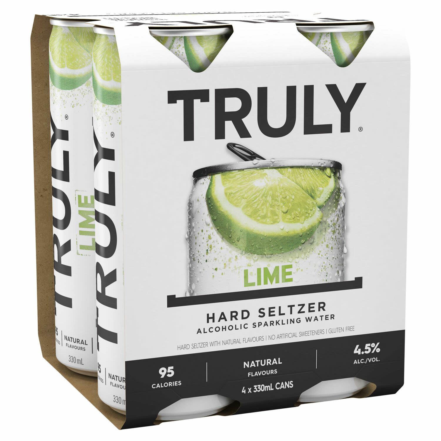 Truly Hard Seltzer Lime Can 330mL 4 Pack