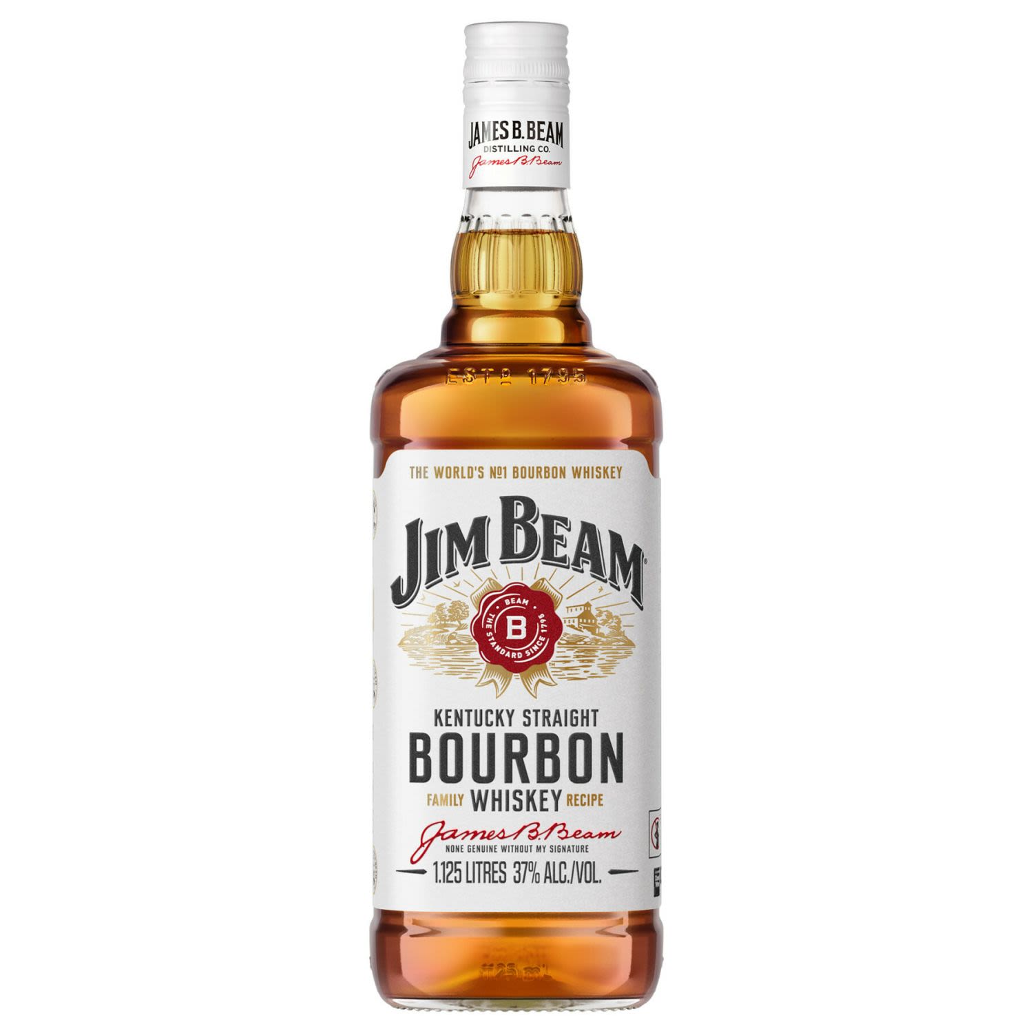 Jim Beam White Label Bourbon Bottle 1125mL