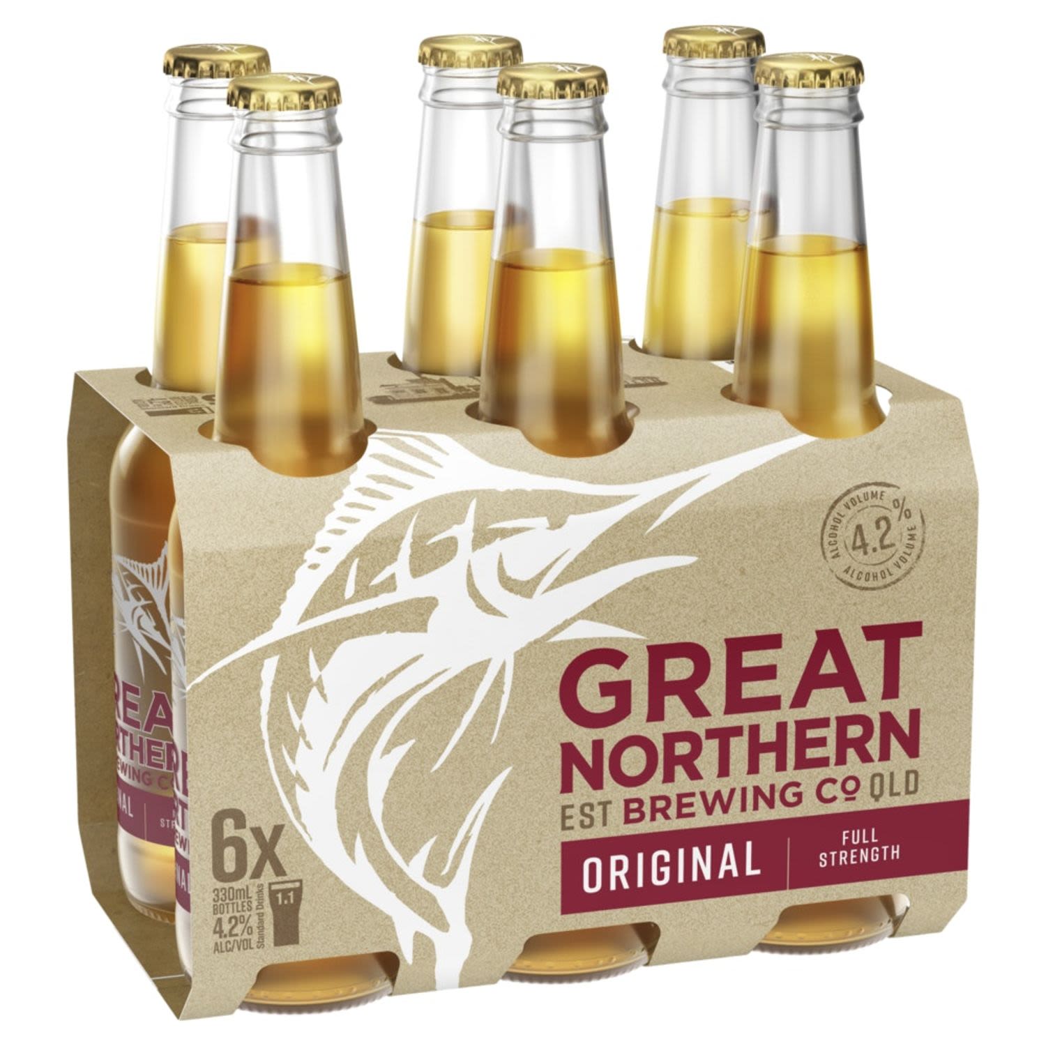 Great Northern Original Lager Bottle 330mL 6 Pack
