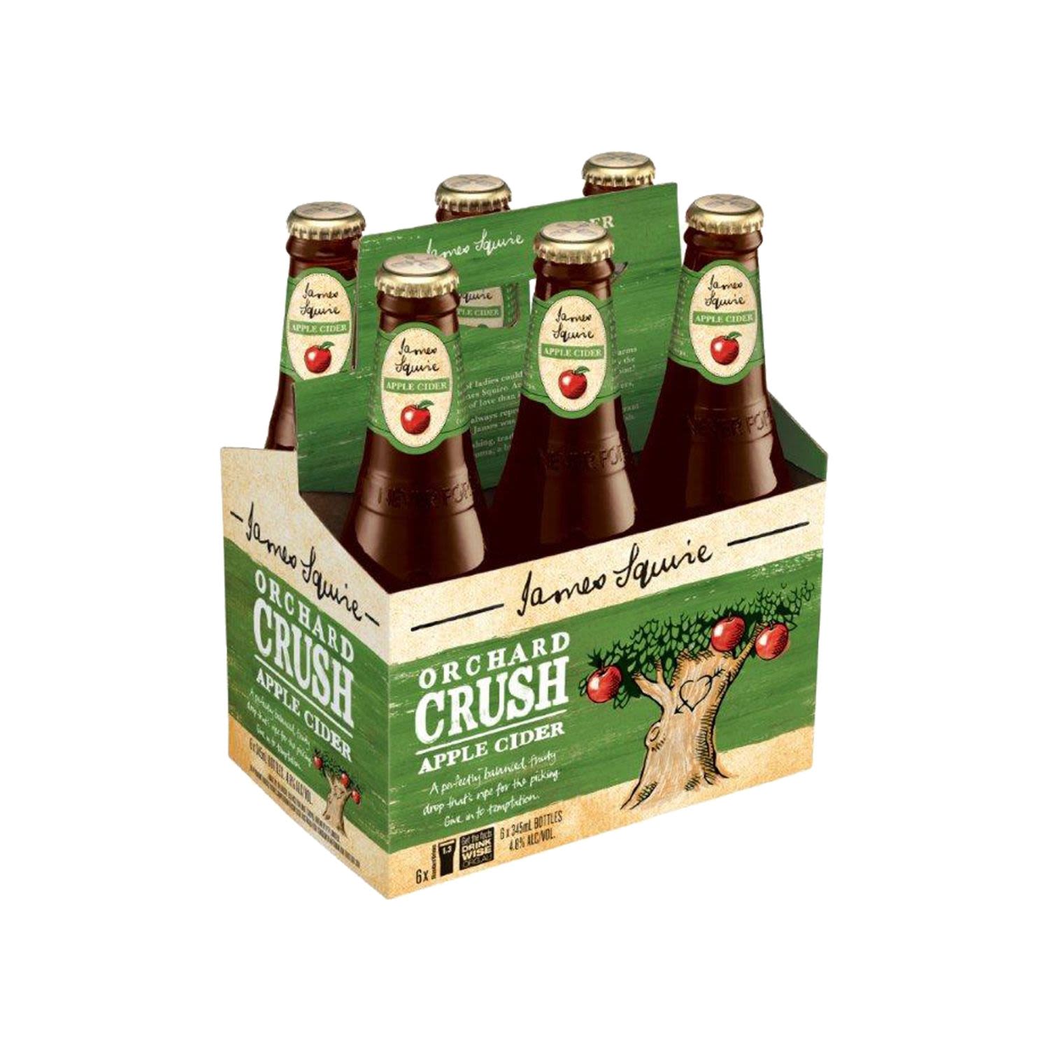 James Squire Orchard Crush Apple Cider 345mL 6 Pack