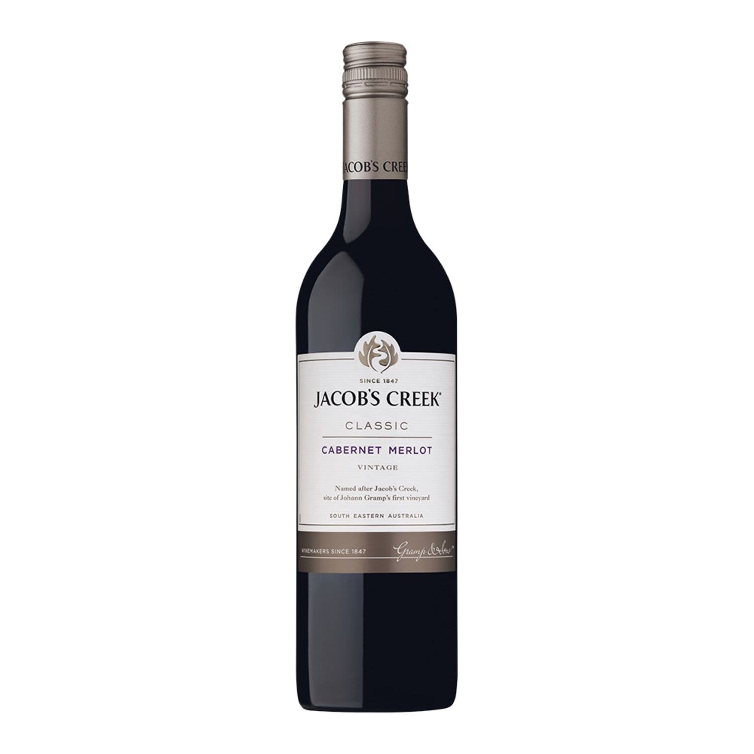 Varietal leafiness from the Cabernet, with notes of cassis. Juicy blackberry and vanilla flavours and dense, ripe tannins. Cabernet provides the structure, with Merlot adding roundness and fruit generosity.<br /> <br />Alcohol Volume: 14.50%<br /><br />Pack Format: Bottle<br /><br />Standard Drinks: 8.6</br /><br />Pack Type: Bottle<br /><br />Country of Origin: Australia<br /><br />Region: South Eastern Australia<br /><br />Vintage: Vintages Vary<br />