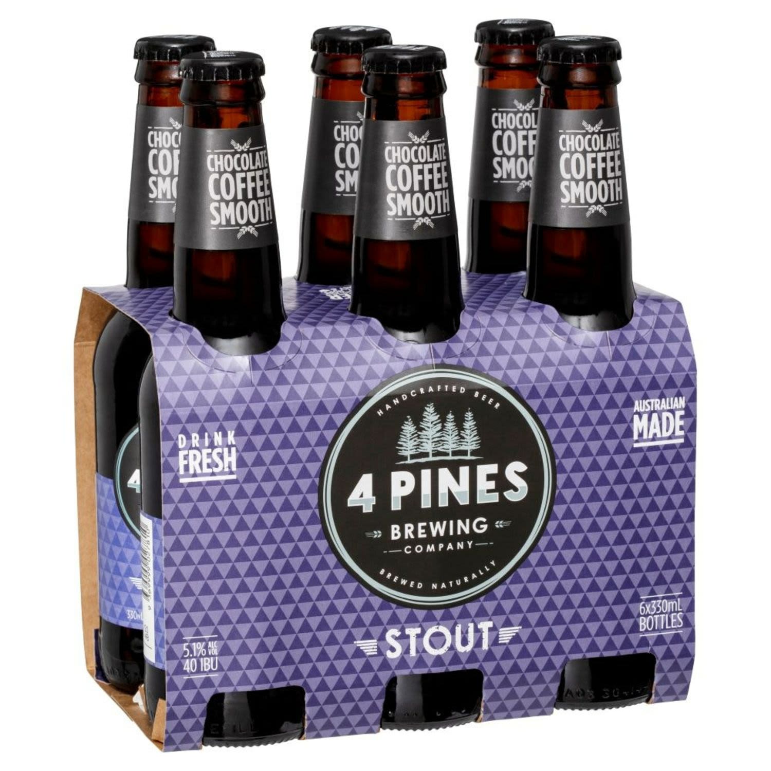 4 Pines Nitro Stout Bottle 330mL 6 Pack