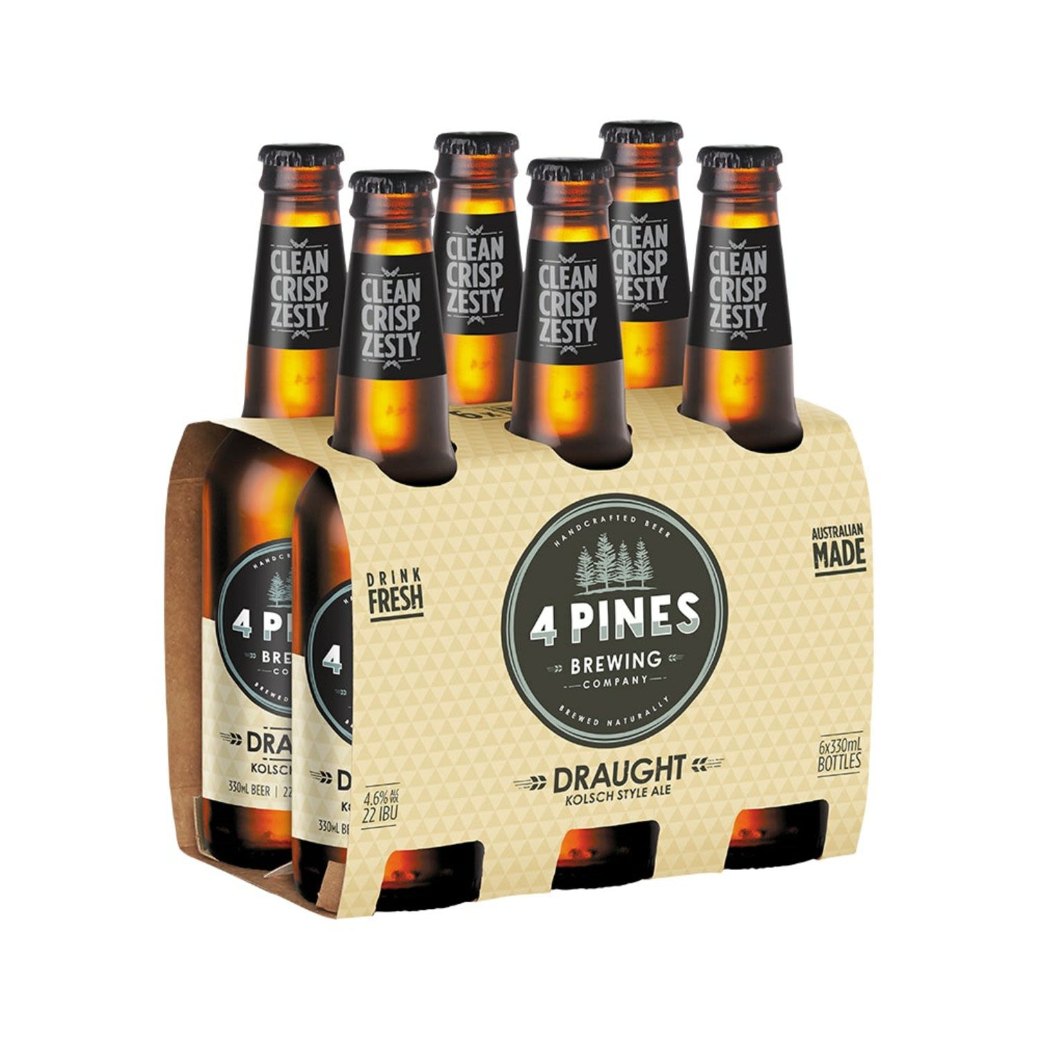 4 Pines Kolsch Draught Bottle 330mL 6 Pack