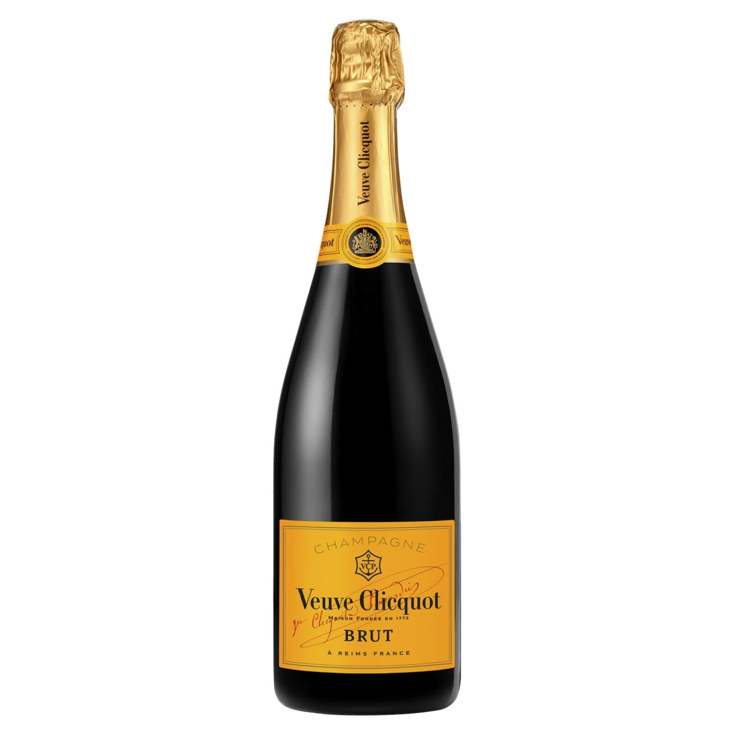 Founded in 1772, Veuve Clicquot has since lived by its motto, "Only one quality, the finest". "Yellow Label" is its signature wine, defining the Veuve Clicquot style through a perfect balance of strength, aromatic intensity, freshness & silkiness.<br /> <br />Alcohol Volume: 12.00%<br /><br />Pack Format: Bottle<br /><br />Standard Drinks: 7.1<br /><br />Pack Type: Bottle<br /><br />Country of Origin: France<br /><br />Region: Champagne<br /><br />Vintage: Non Vintage<br />