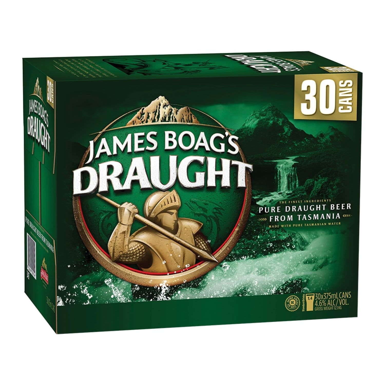 James Boag's Draught Can 375mL 30 Pack