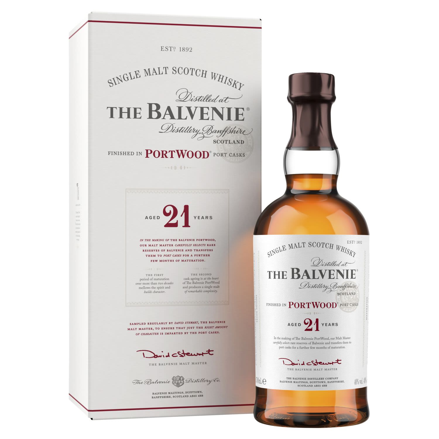 The Balvenie 21 Year Old Portwood Single Malt Scotch Whisky 700mL Bottle