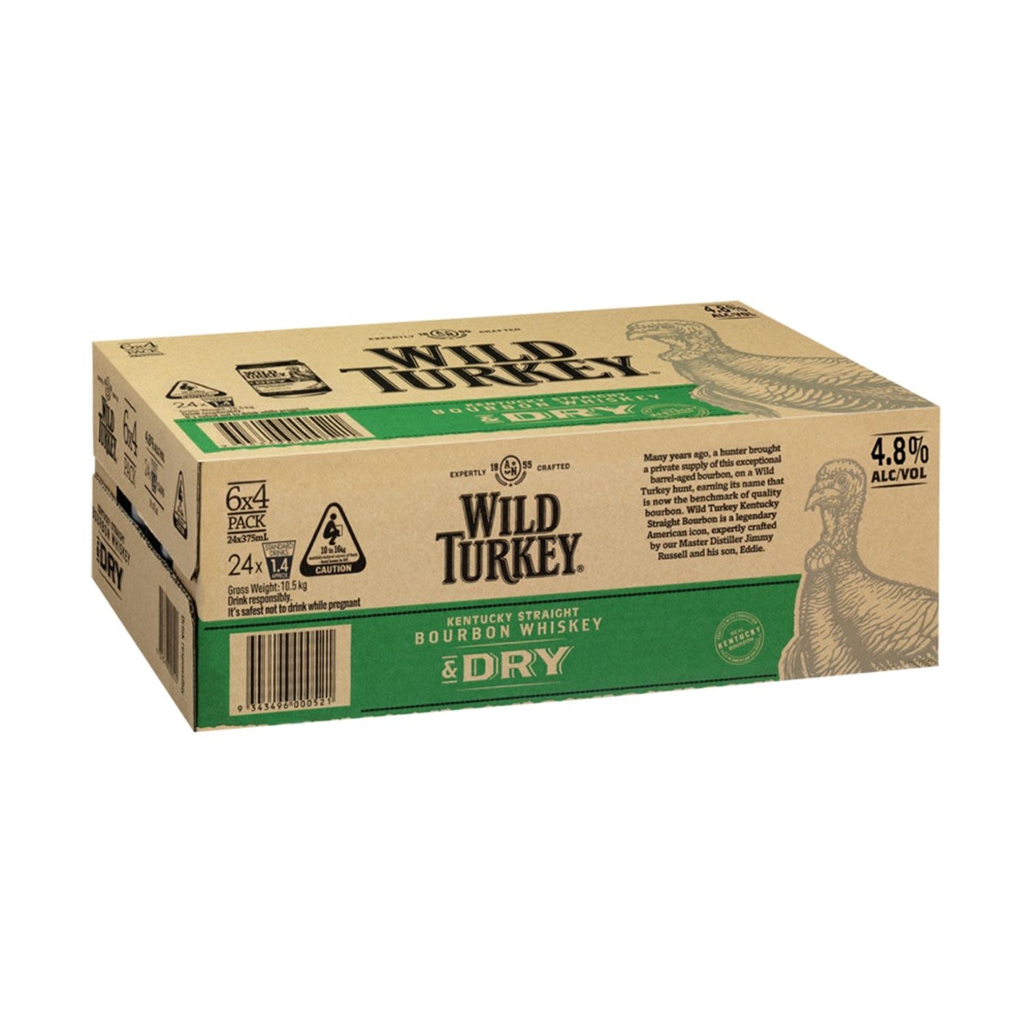 Wild Turkey & Dry Can 375mL 24 Pack