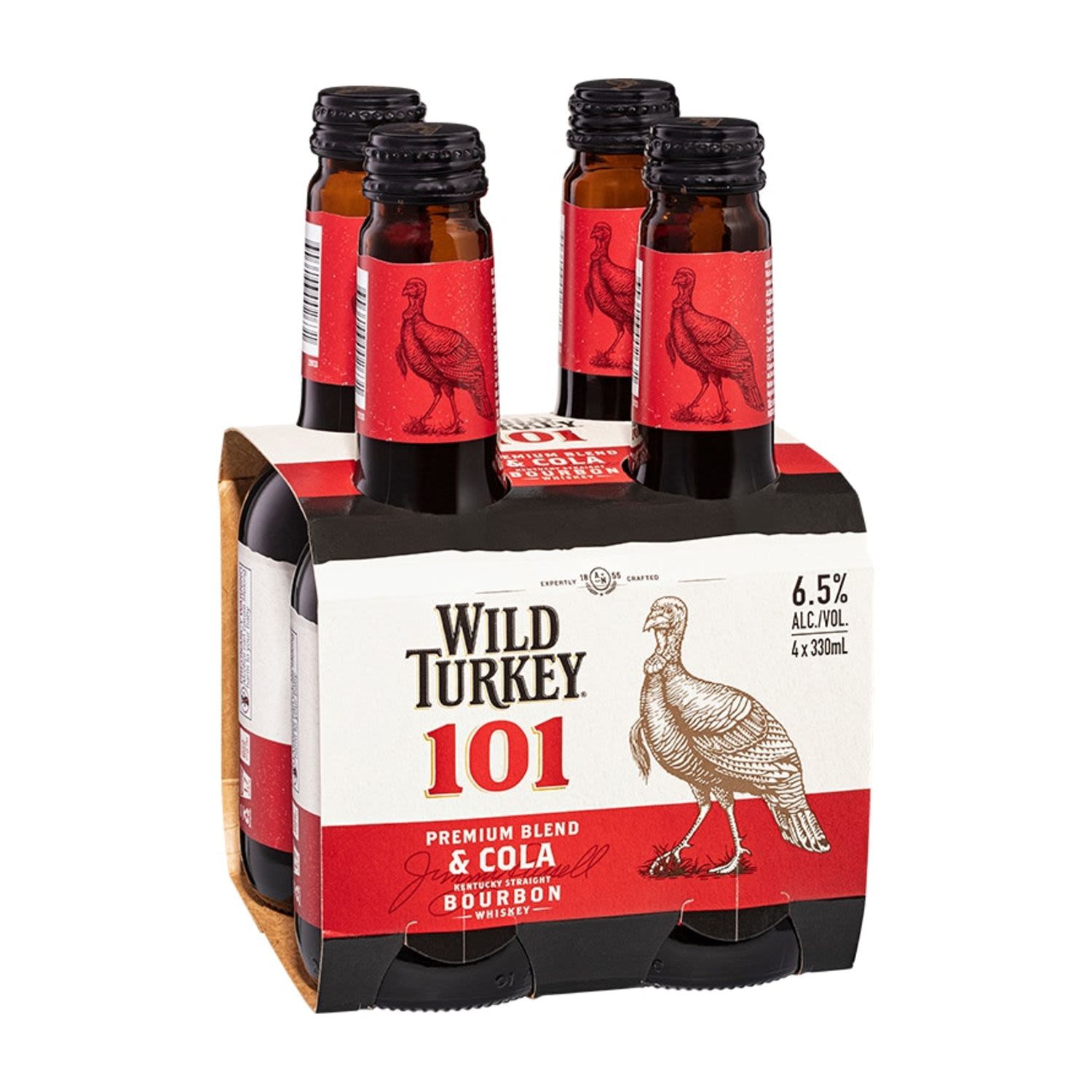 Wild Turkey 101 Bourbon & Cola Bottle 330mL 4 Pack