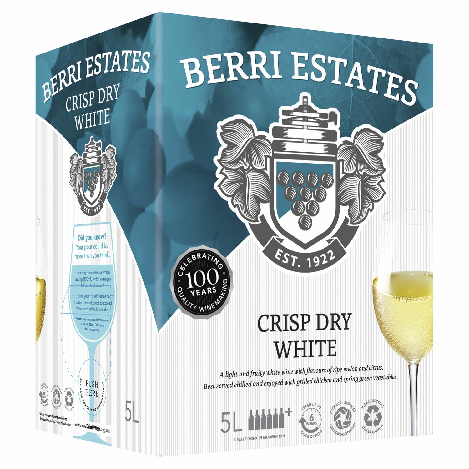 Berri Estate Crisp Dry White Cask 5L