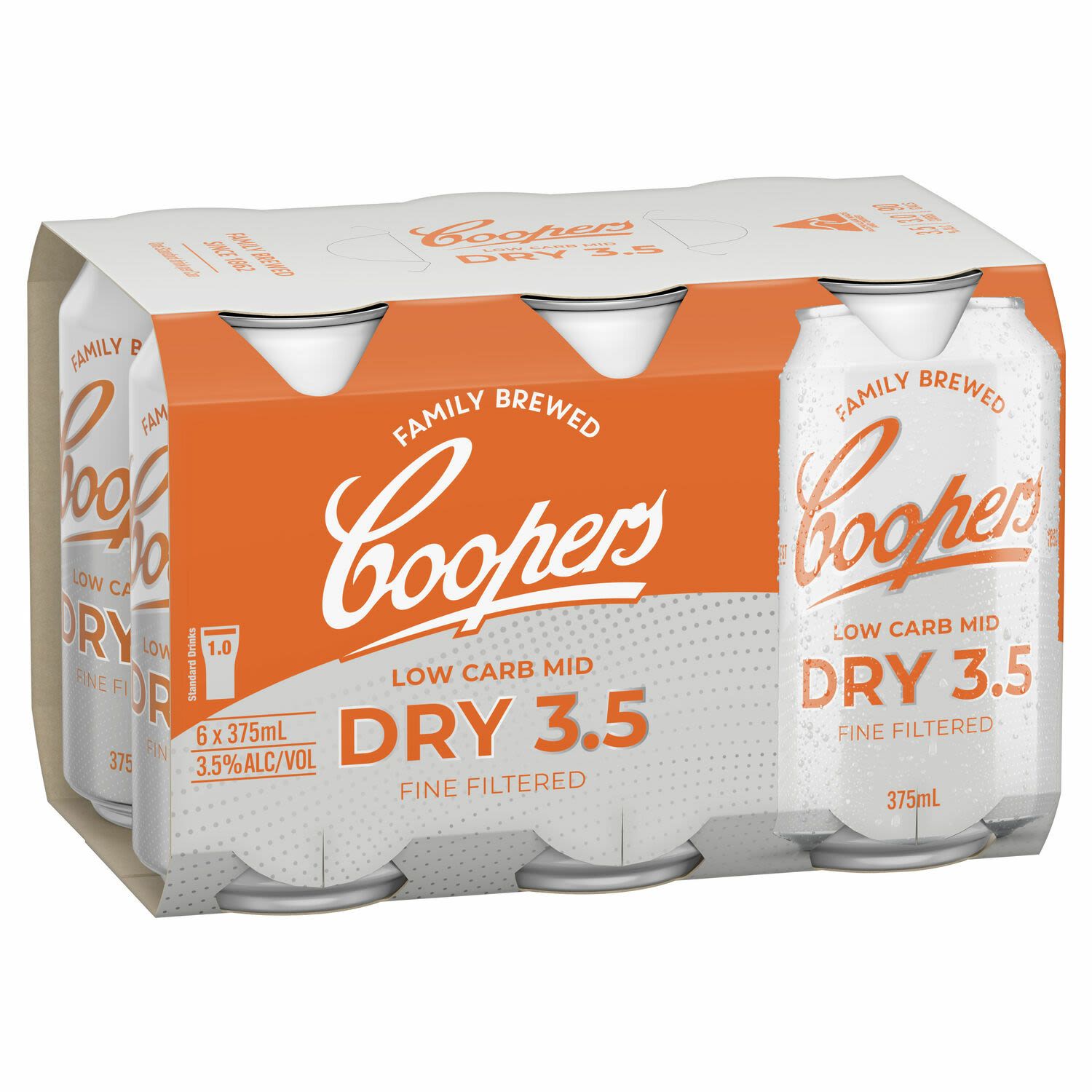 Coopers Dry 3.5% Can 375mL 6 Pack