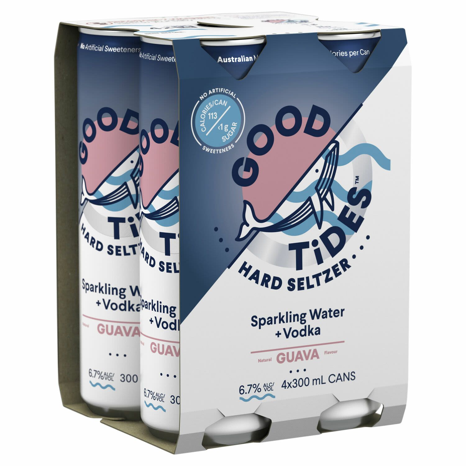 Good Tides Guava Seltzer Can 300mL 4 Pack
