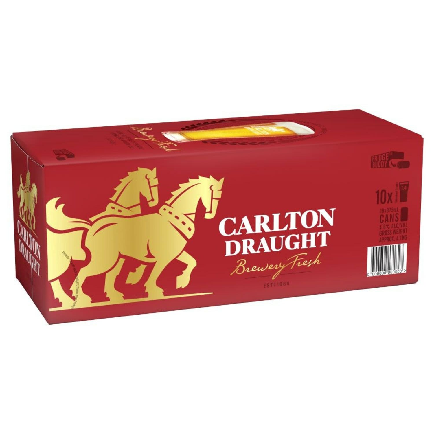 Carlton Draught Can 375mL 10 Pack