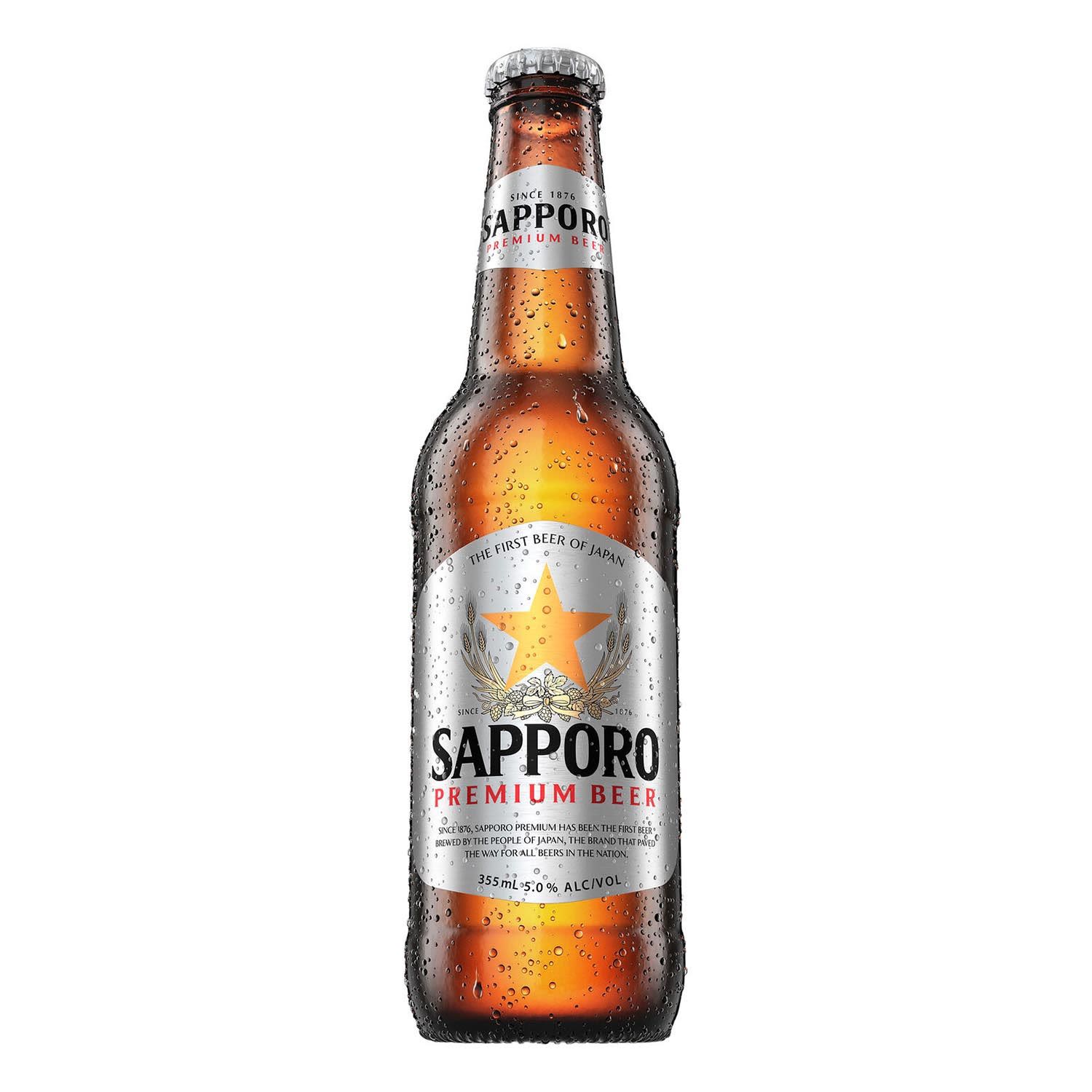 Sapporo Premium Beer Bottle 355mL