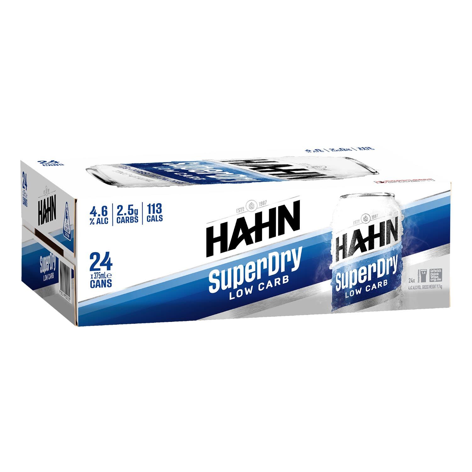 Hahn SuperDry Can 375mL 24 Pack