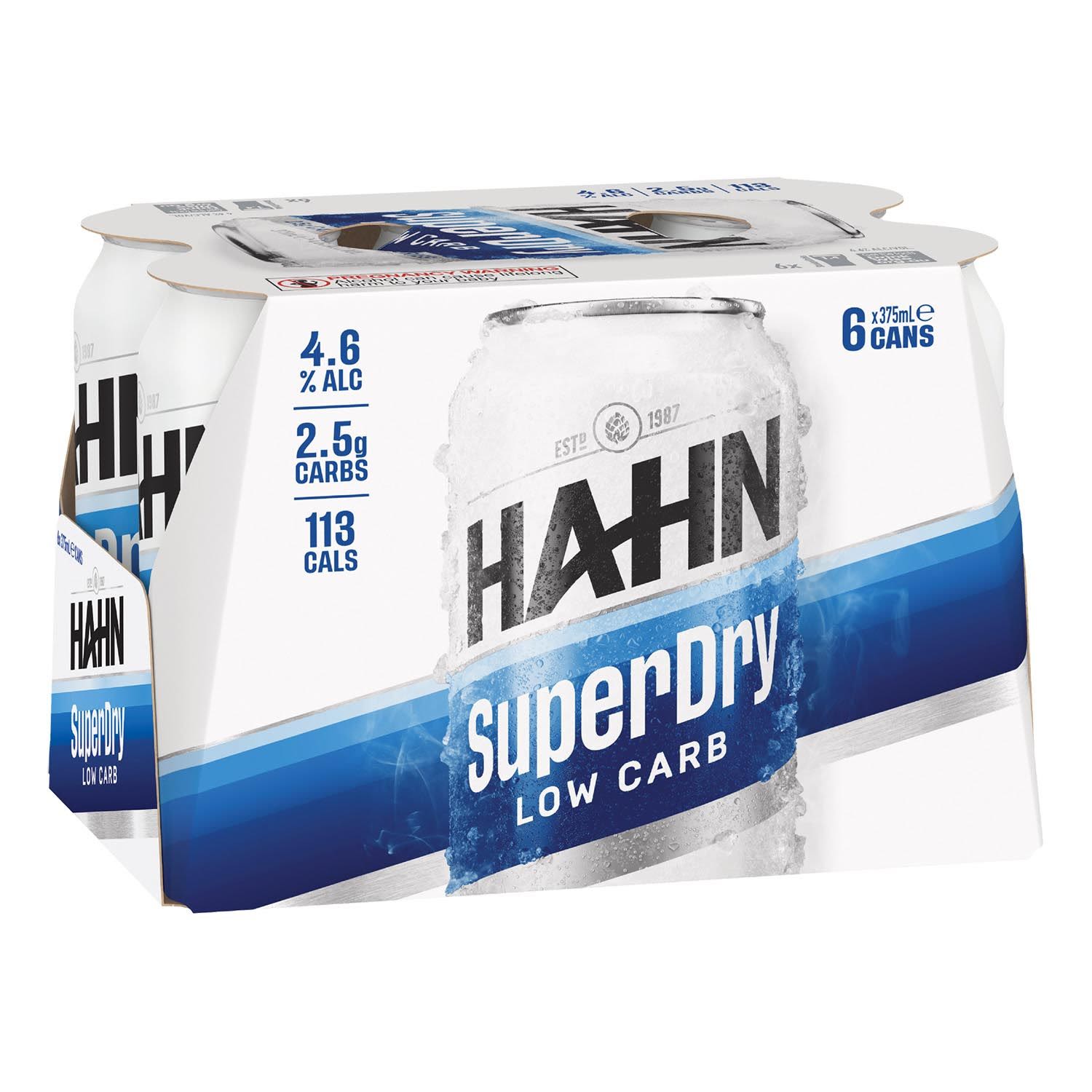 Hahn SuperDry Can 375mL 6 Pack