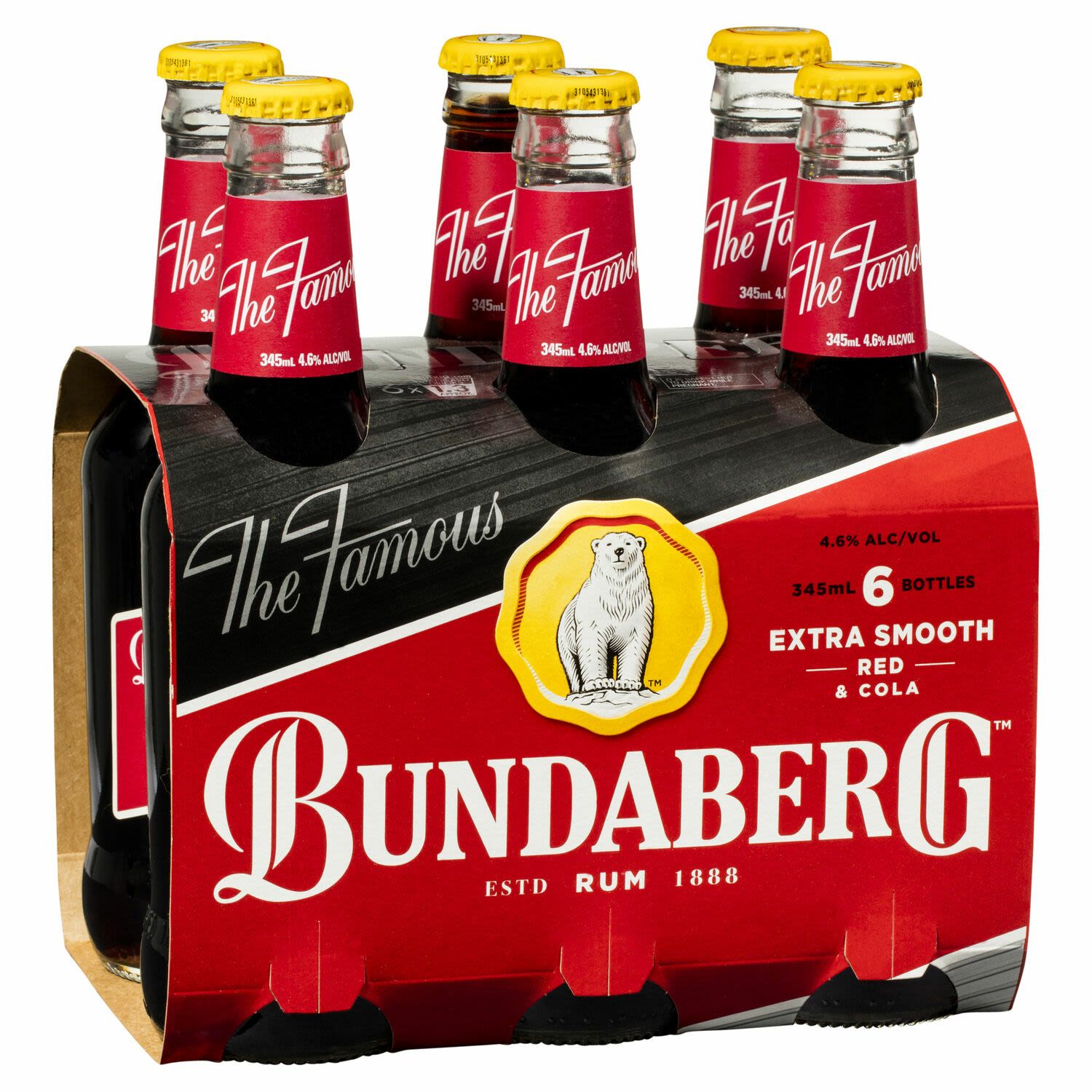 Bundaberg Red & Cola 4.6% Bottle 345mL 6 Pack