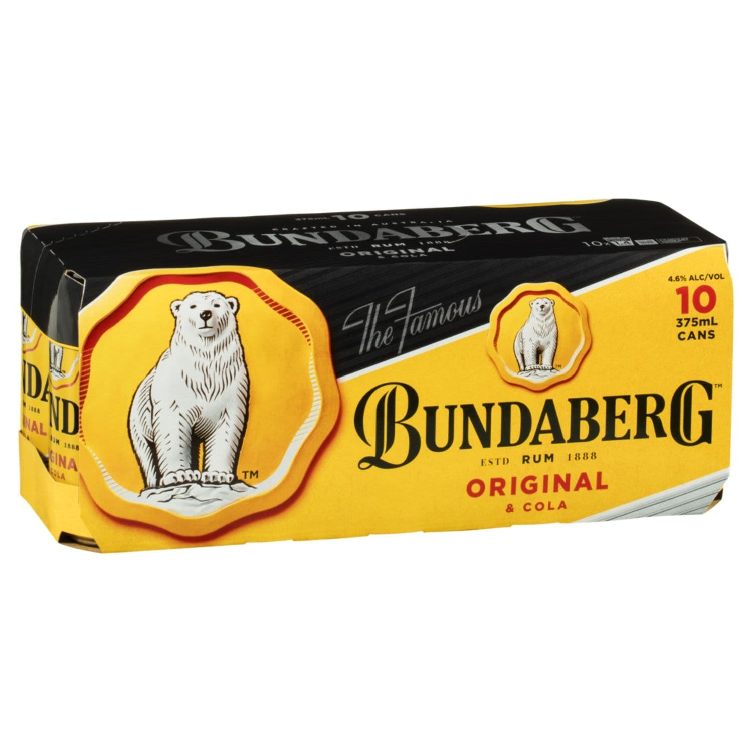 Bundaberg Original Rum & Cola Can 375mL 10 Pack