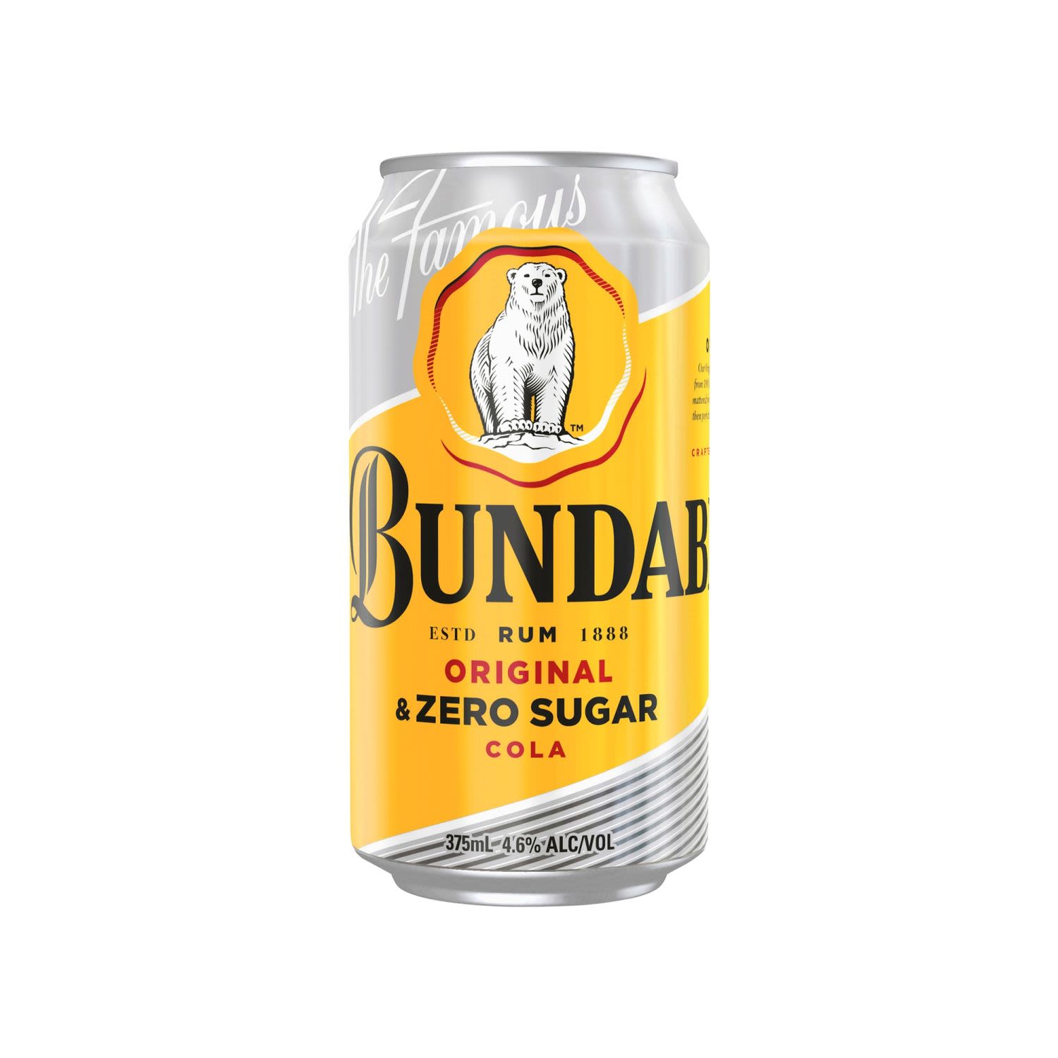 Bundaberg Original Rum & Zero Sugar Cola Can 375mL