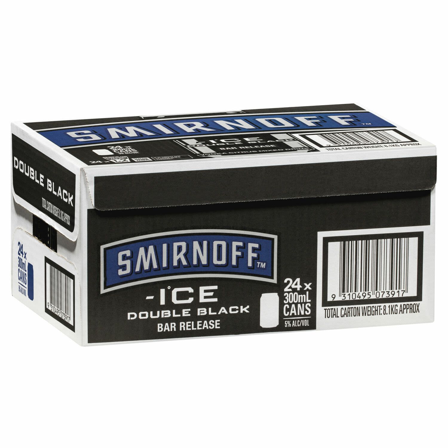 Smirnoff Ice Double Black 6.5% Bottle 300mL 24 Pack