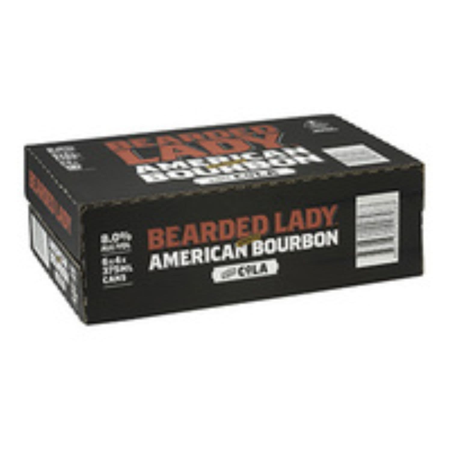 Bearded Lady Bourbon is made with a strength you can taste. It delivers a full bourbon vanilla oak flavour and a cola that doesnt overpower the bourbon sweetness.<br /> <br />Alcohol Volume: 8.00%<br /><br />Pack Format: 24 Pack<br /><br />Standard Drinks: 2.4</br /><br />Pack Type: Can<br />