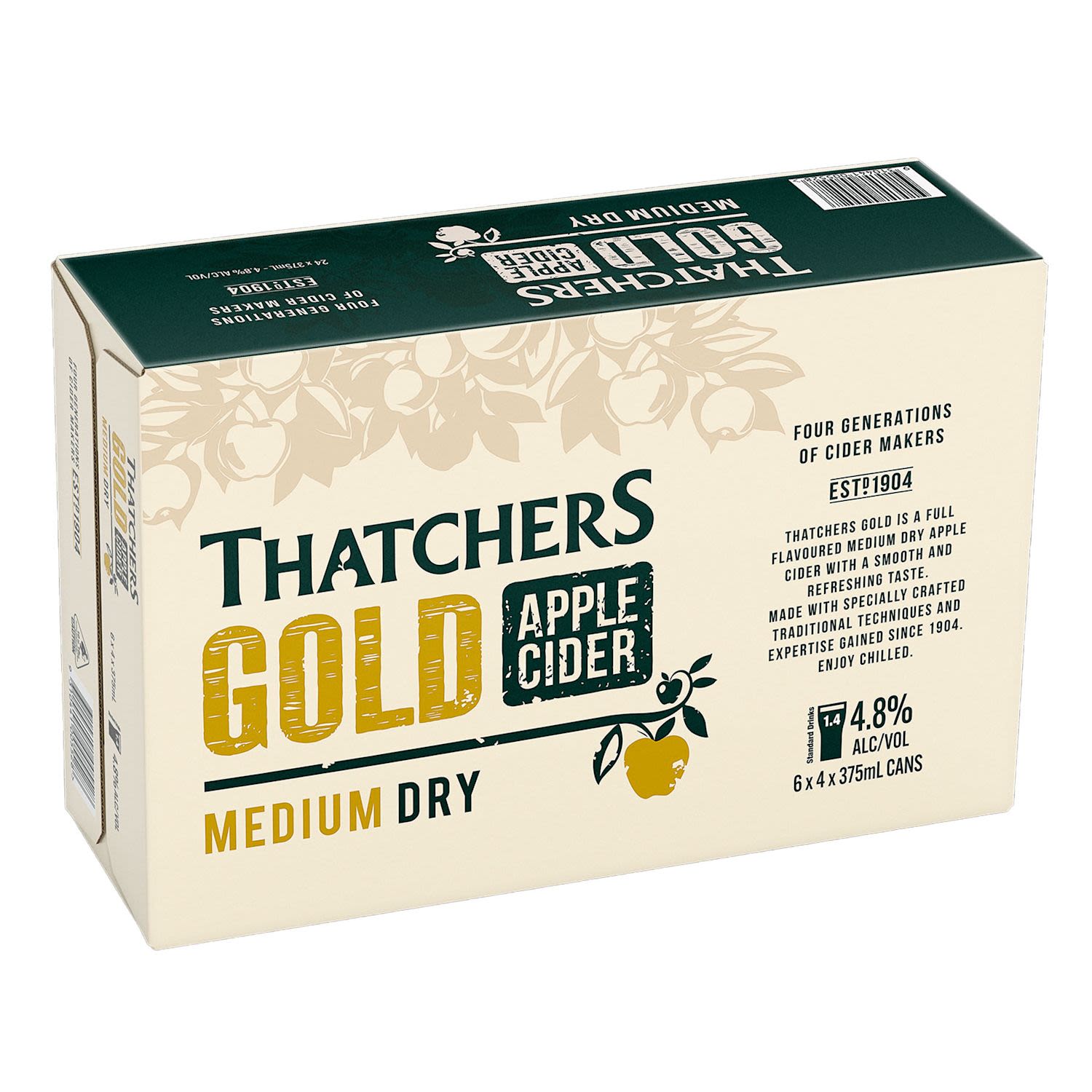 Thatchers Gold Apple Cider Can 375mL 16 Pack