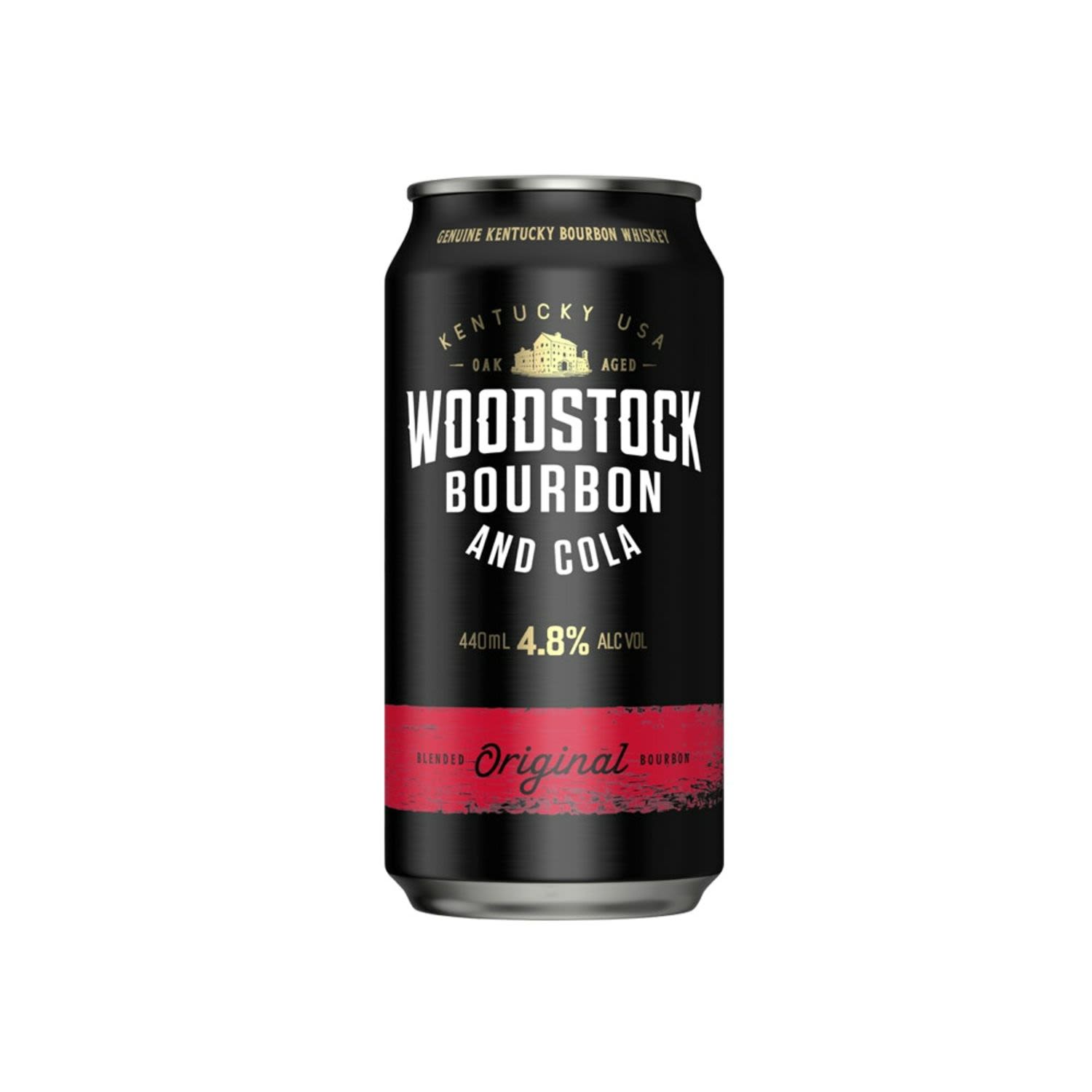 Woodstock Bourbon & Cola 4.8% Can 375mL 30 Pack