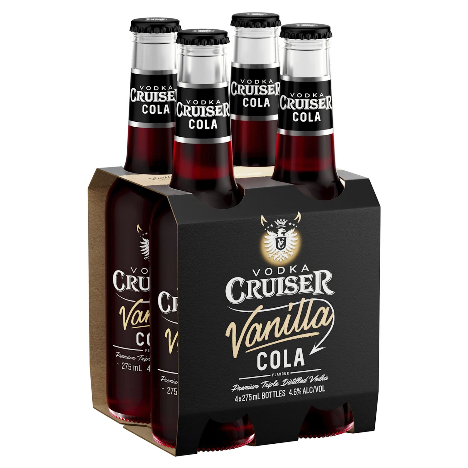 Vodka Cruiser Vanilla Cola 4.6% 4x275ml Bottle Cluster