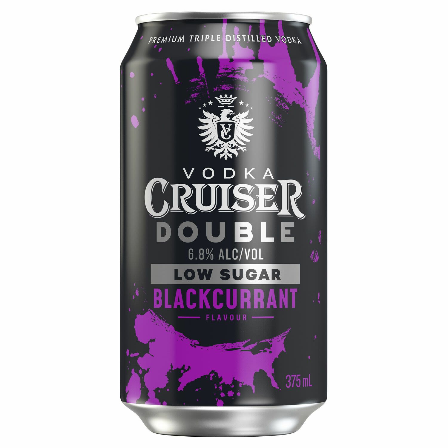 Vodka Cruiser Double Low Sugar Blackcurrant 6.8% Can 375mL